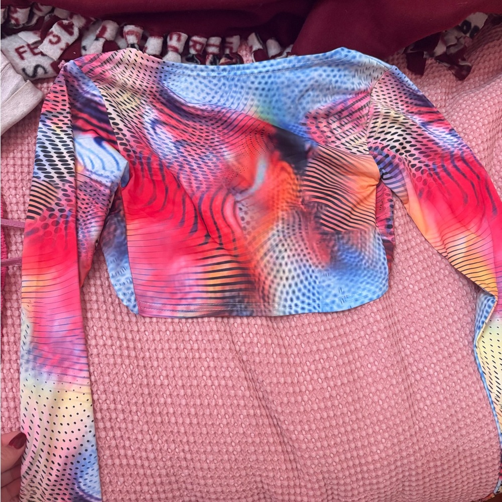 Edikted Multicolor Abstract Crop Top